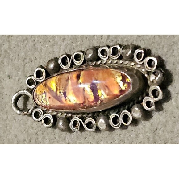 Sterling Silver 925 Dragons Breath Fire Agate Pendant Charm Southwest Navajo - Picture 3 of 10